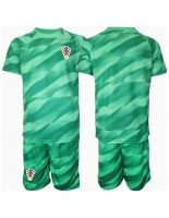 Otroške Nogometnih dresov Hrvaška Vratar Gostujoči EP 2024 Kratki rokavi (+ hlače)